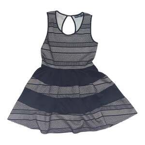 Crystal doll size medium mini dress fit flare cutout dress black cream